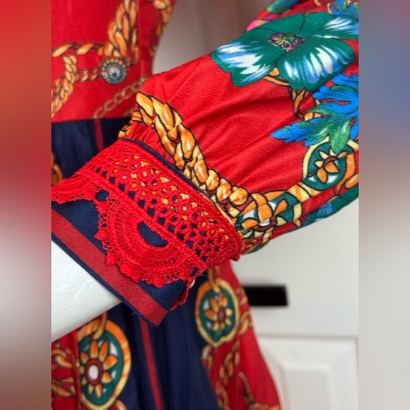 Unbranded Vibrant Floral Long Sleeve Dress Size Small.  C44 - Picture 10 of 16